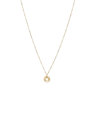 Sunray Open Circle Pendant Station Necklace in 10kt Yellow Gold