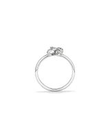 Cubic Zirconia Knot Split Band Ring in Sterling Silver