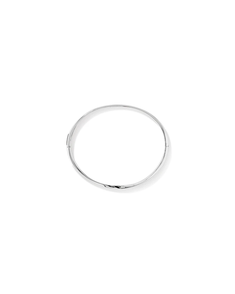 62mm Polished Oval Twist Bangle in Sterling Silver