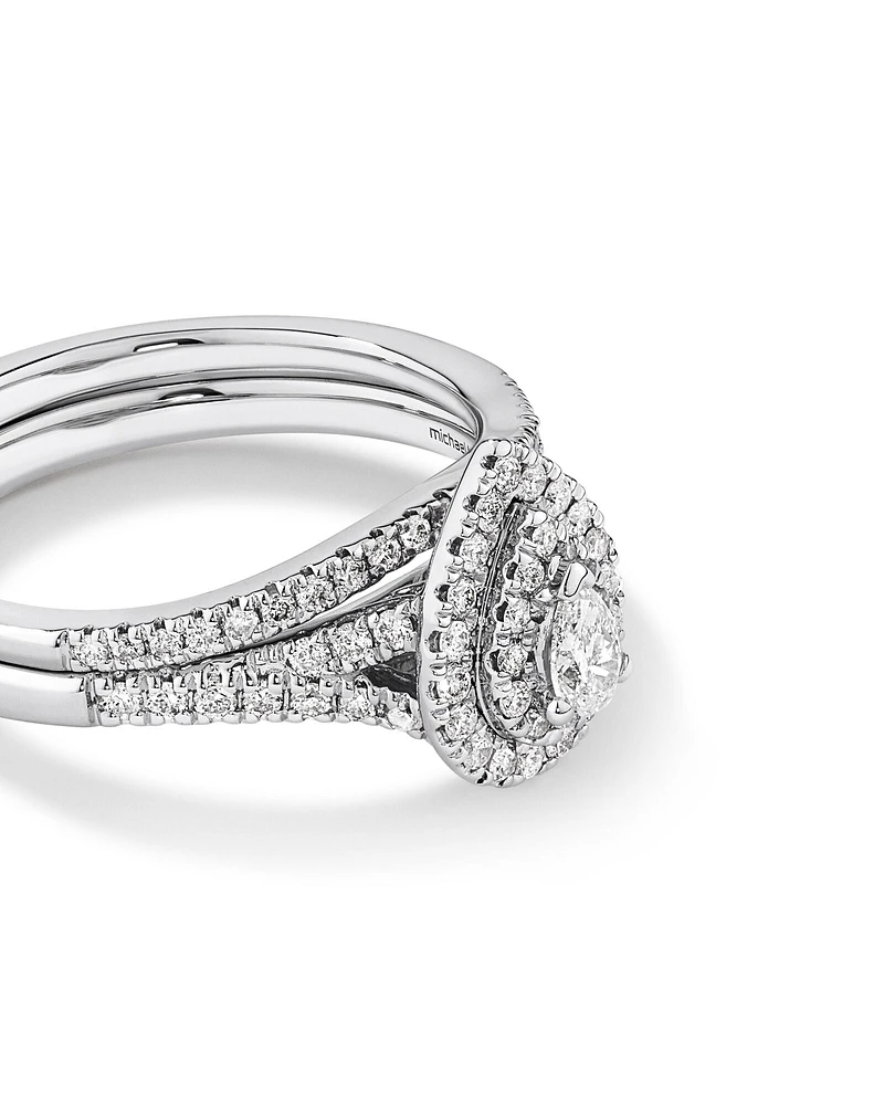 Bridal Set with 0.60 Carat TW of Diamonds in 14kt White Gold