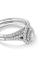 Bridal Set with 0.60 Carat TW of Diamonds in 14kt White Gold