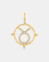 Taurus Zodiac Pendant with 0.20 Carat TW of Diamonds in 10kt Yellow Gold