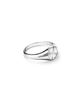 Sunray Round Signet Ring Sterling Silver