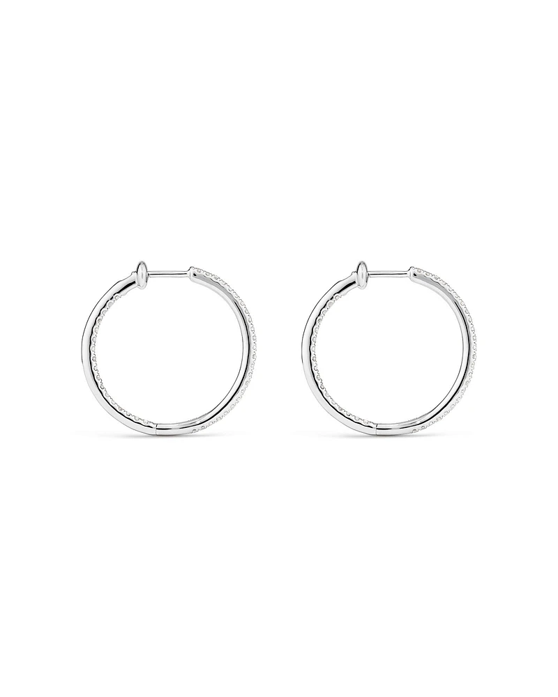 Hoop Earrings With 0.50 Carat TW Of Diamonds in 10kt White Gold