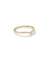 Diamond Chevron Wedding Band in 14kt Yellow Gold