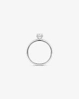 0.68 Carat TW Oval Cut Diamond Solitaire Pave Hidden Halo Engagement Ring in Platinum