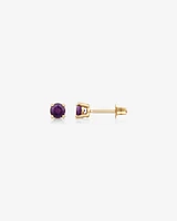 Stud Earrings with Amethyst in 10kt Yellow Gold