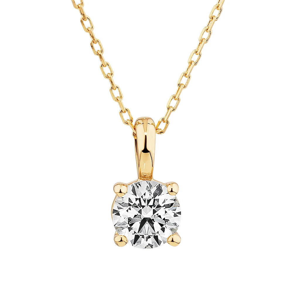 0.50 Carat TW Diamond Solitaire Pendant in 18kt Gold