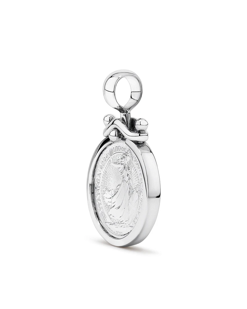 1/10oz Brittannia Soverign Medallion Pendant in Sterling Silver