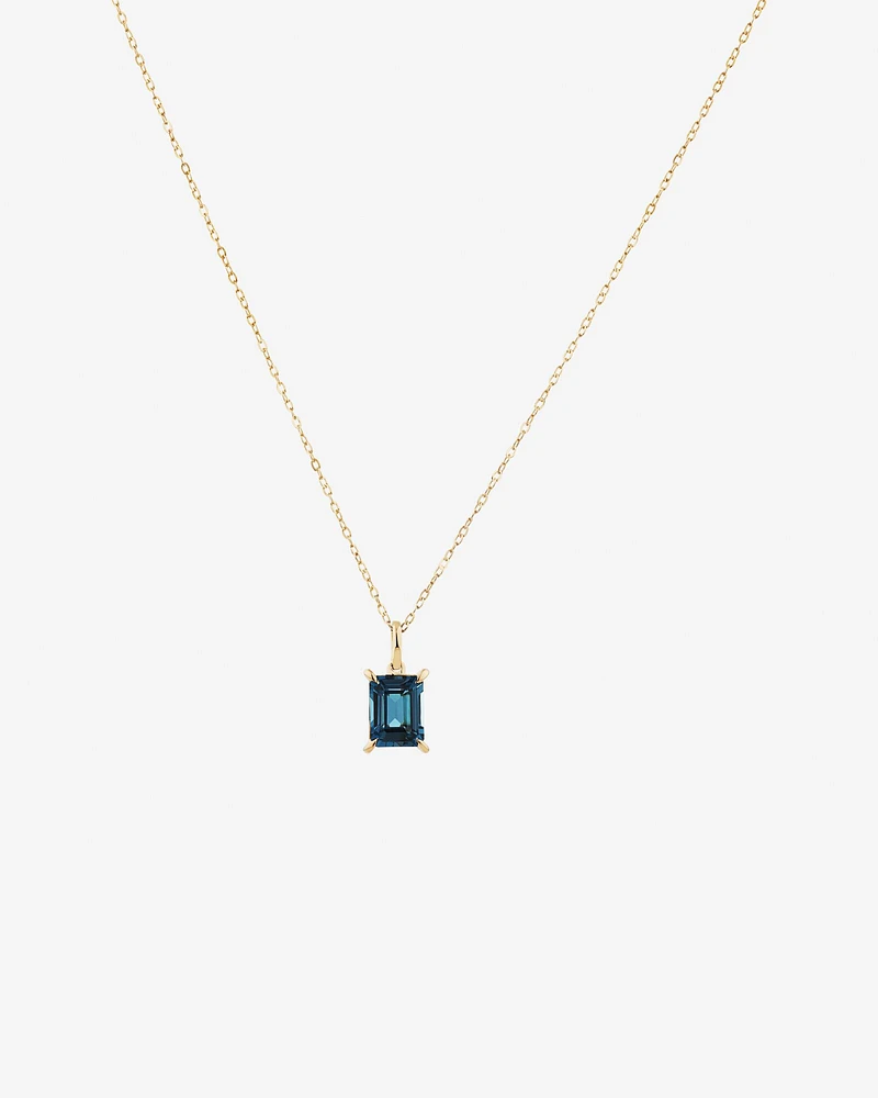 London Blue Topaz Pendant in 10kt Yellow Gold