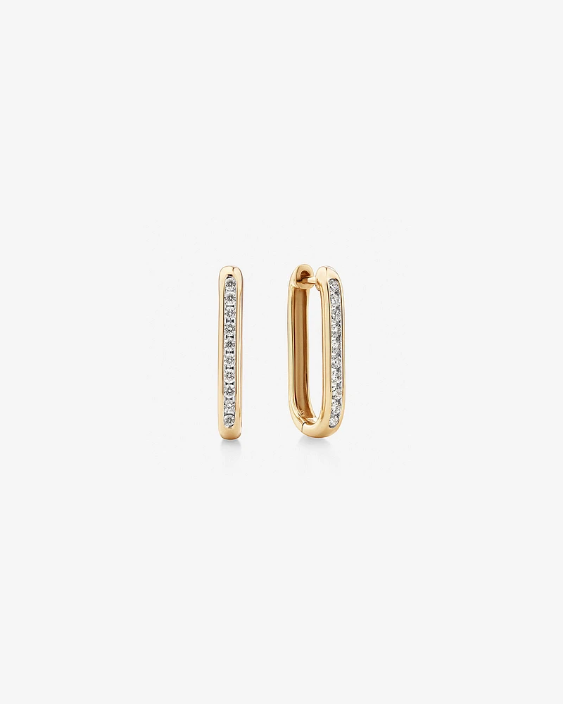 Anneaux courts en or jaune 10 K avec diamants totalisant 0,22 ct