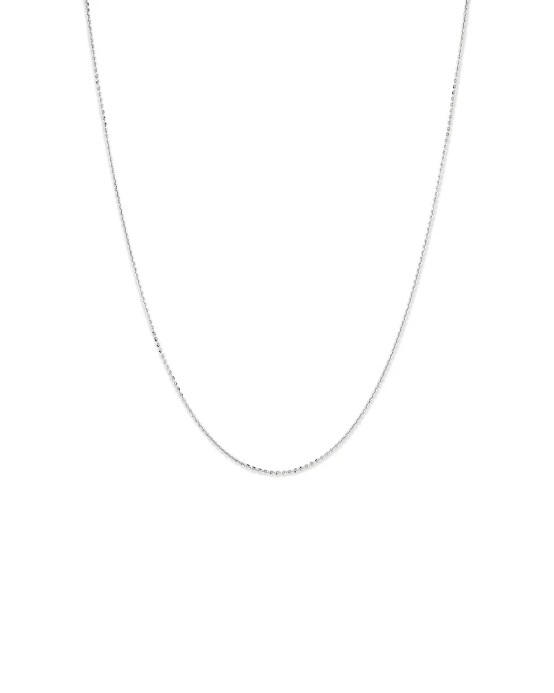 50cm (20") 2mm Width Diamond Cut Cable Chain Necklace in Sterling Silver