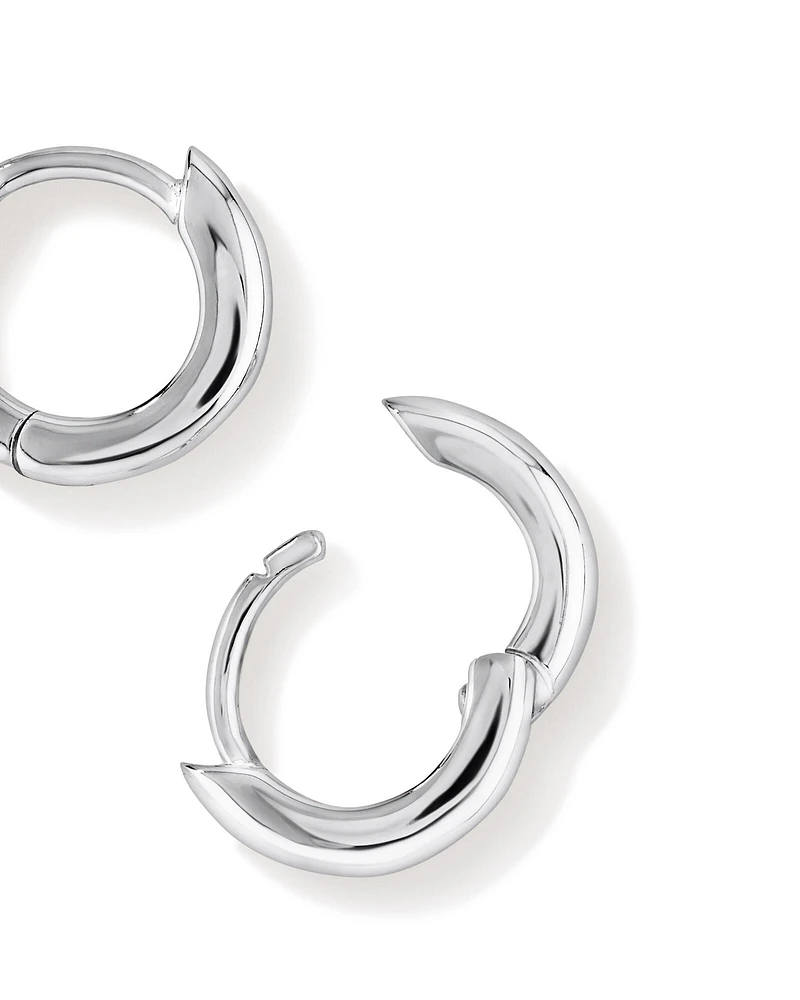 11mm Huggie Earrings in Sterling Silver