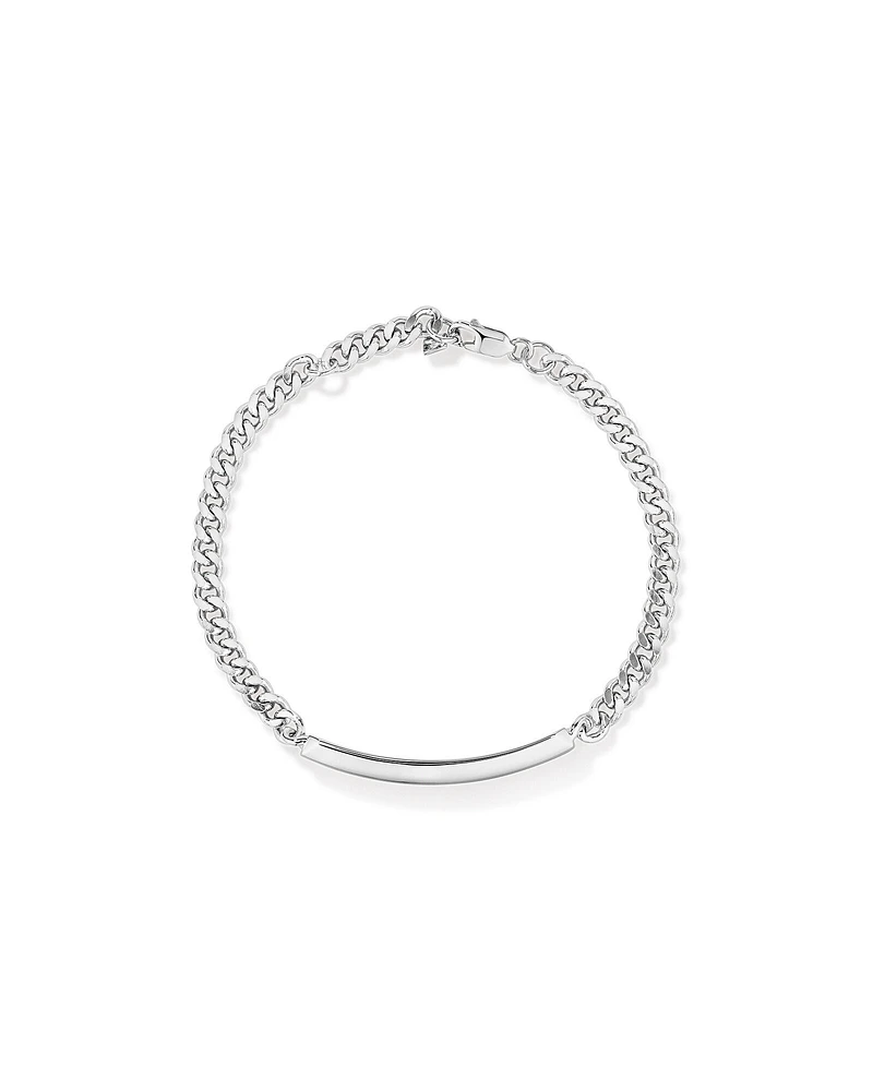 Bracelet à maillons gourmette en argent sterling