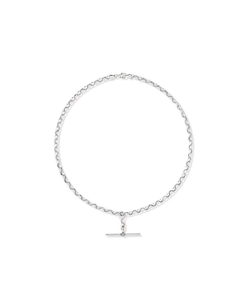 45cm (18") 4.5mm-5mm Width Belcher Fob Chain in Sterling Silver