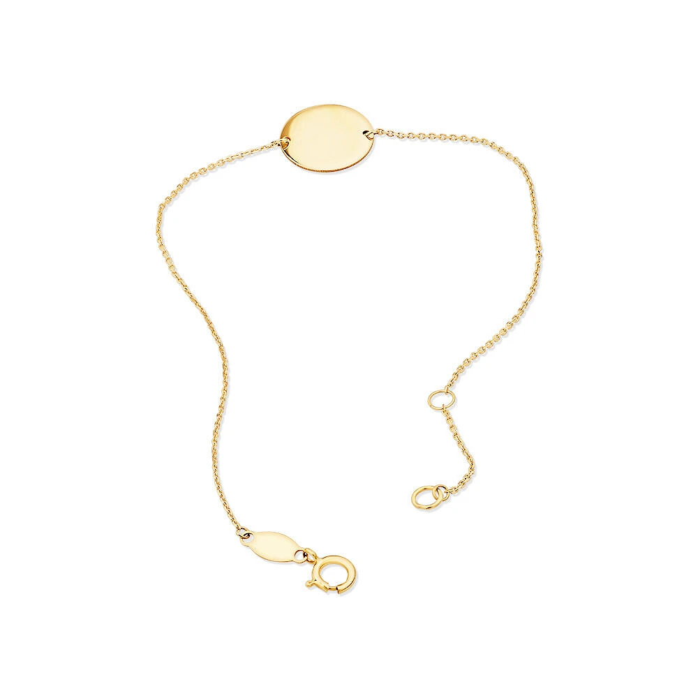 19cm (7.5") Circle Disc Bracelet in 10kt Yellow Gold