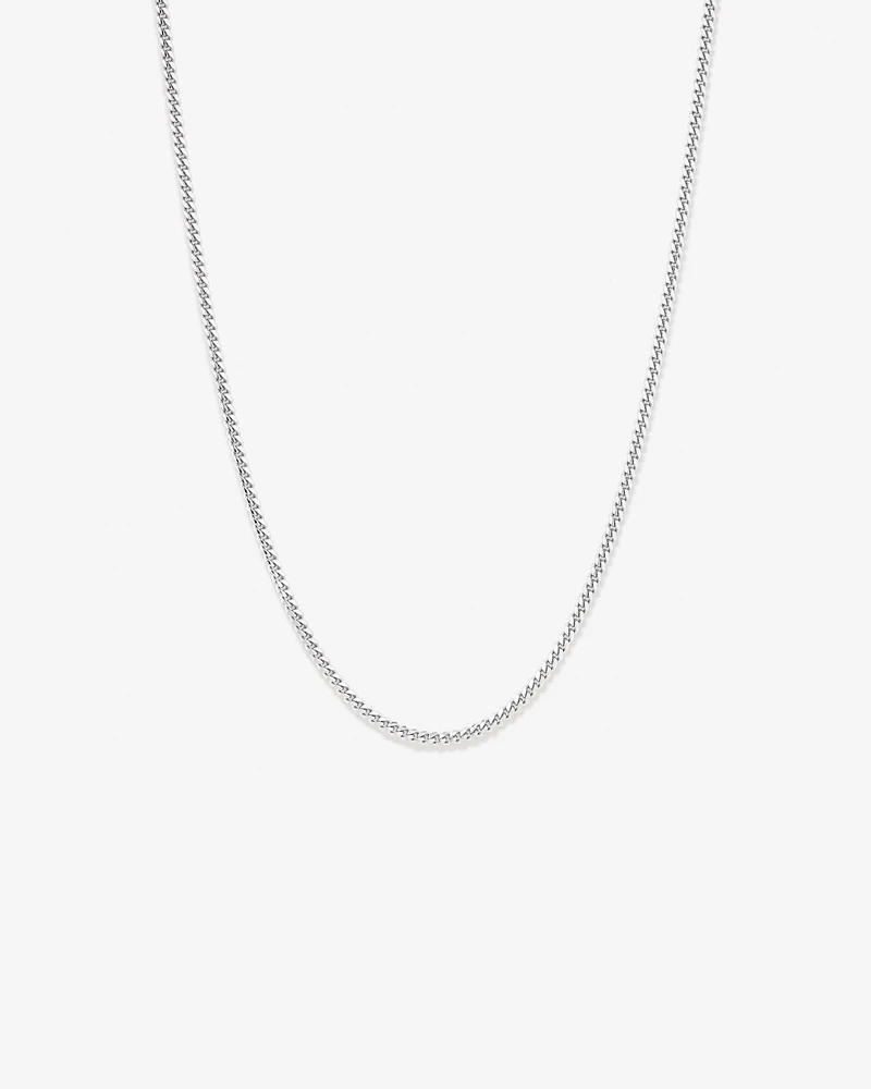 55cm (22") 3.5mm Width Miami Curb Chain Necklace in Sterling Silver