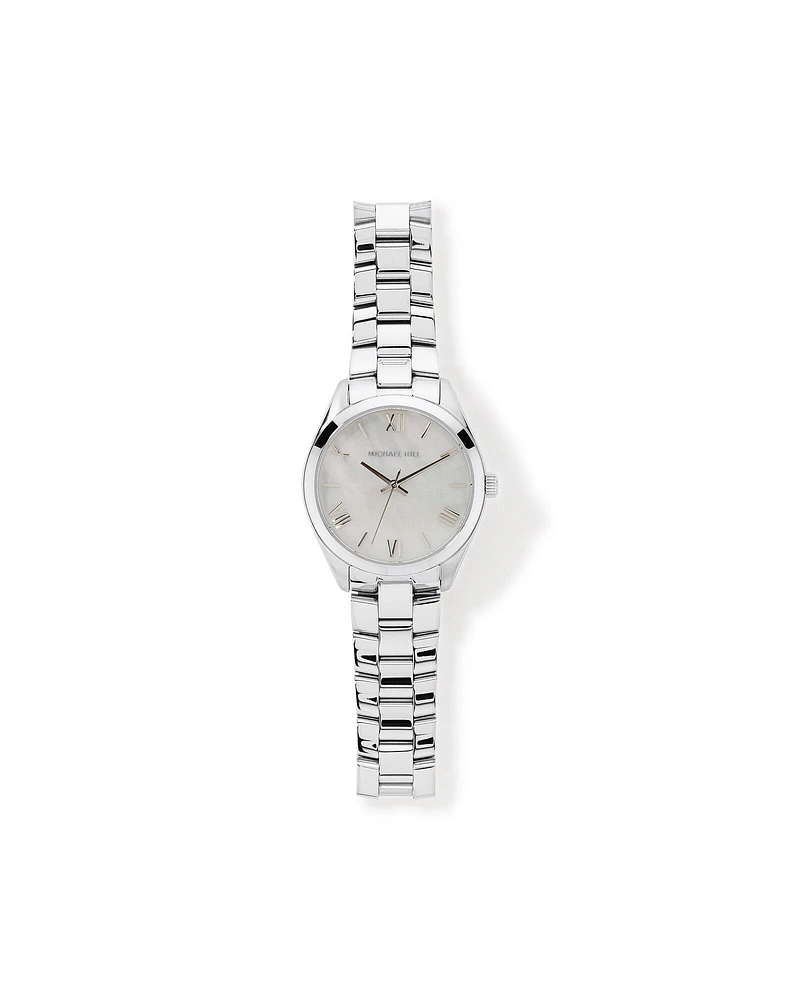 Montre Femme En Nacre En Acier Inoxydable Ton Argent