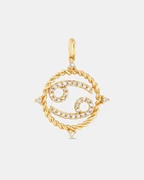 Cancer Zodiac Pendant with 0.20 Carat TW of Diamonds in 10kt Yellow Gold
