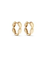 Marquise Shape Huggie Hoop Earrings in 10kt Yellow Gold