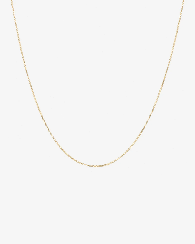 50cm (20") 1mm Width Diamond Cut Belcher Chain in 18kt Yellow Gold