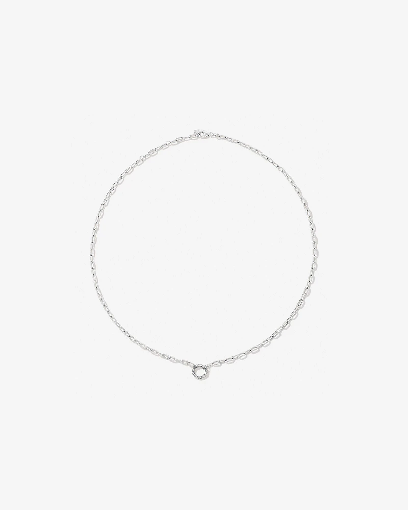 60cm (24") Round Paperclip Open Pendant Chain in Sterling Silver