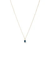 Collier Pendentif Avec Topaze Bleue De Londres Taille Émeraude En Or Jaune 10 Ct