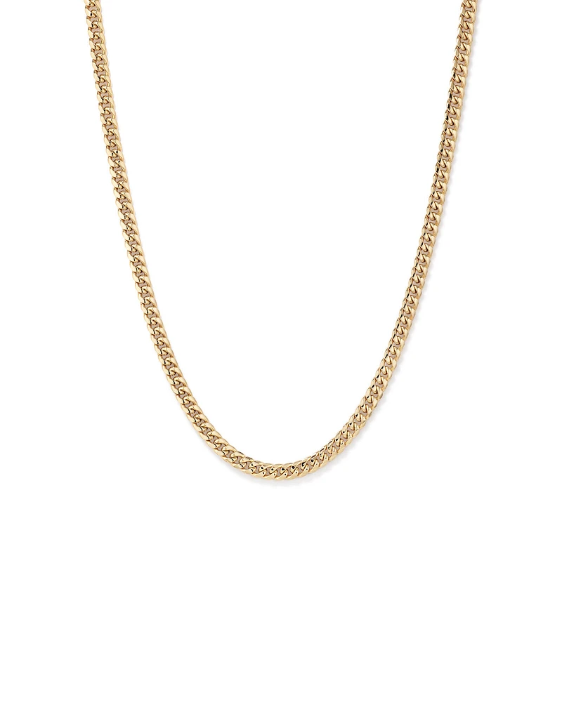 50cm (20") 6.15mm Width Semi Solid Miami Curb Chain in 10kt Yellow Gold