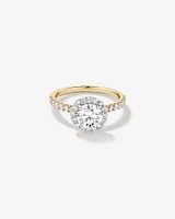 1.79 Carat TW Round Brilliant Laboratory-Grown Diamond Halo Engagemet Ring in 14kt White Gold