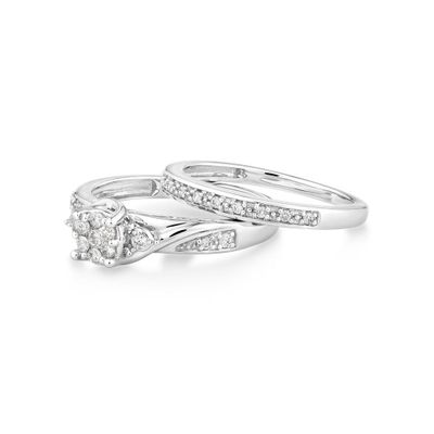 Promises of Love Bridal Set with 1/4 Carat TW Diamonds 10kt White Gold