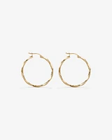 28mm Square Twist Hoop Earrings in 10kt Yellow Gold