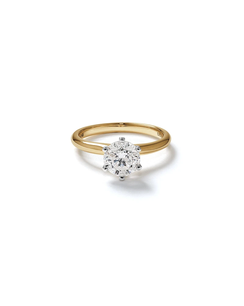 Certified Solitaire Engagement Ring with A 1 1/2 Carat TW Diamond in 18kt White Gold