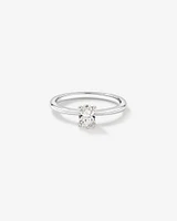 Bague solitaire en diamant canadien ovale 0,50 carat poids total en or blanc 18 kt