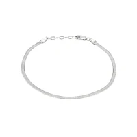 2.3mm Herringbone Snake Chain Bracelet in 10kt White Gold