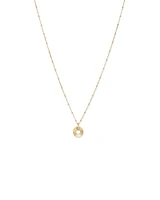 Sunray Open Circle Pendant Station Necklace in 10kt Yellow Gold