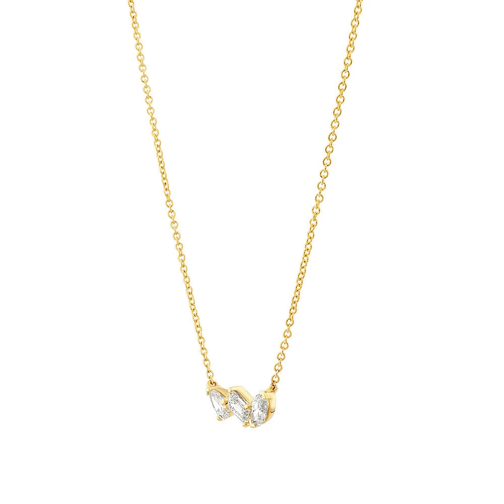 0.50 Carat TW Fancy Cut Laboratory-Grown Diamond Necklace in 10kt Yellow Gold