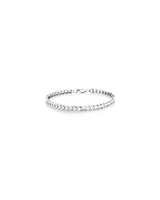 Leaf Link Metal Tennis Bracelet in Sterling Silver