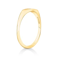 Diamond Star Accent Narrow Signet Ring in 10kt Yellow Gold