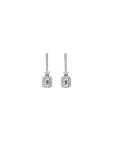 0.62 Carat TW Laboratory-Grown Diamond Emerald Cut Drop Earrings set in 10kt White Gold