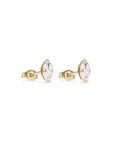 0.60 Carat TW Marquise Cut Solitaire Laboratory-Grown Diamond Stud Earrings in 10kt Yellow Gold