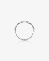 0.30 Carat TW Diamond Dot Dash Double Row Ring in 10kt White Gold