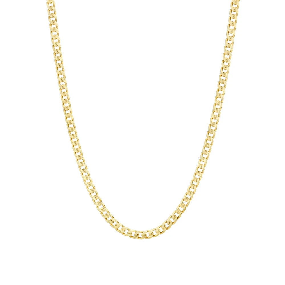 55cm (22") 4.5mm-5mm Width Solid Curb Chain in 10kt Yellow Gold