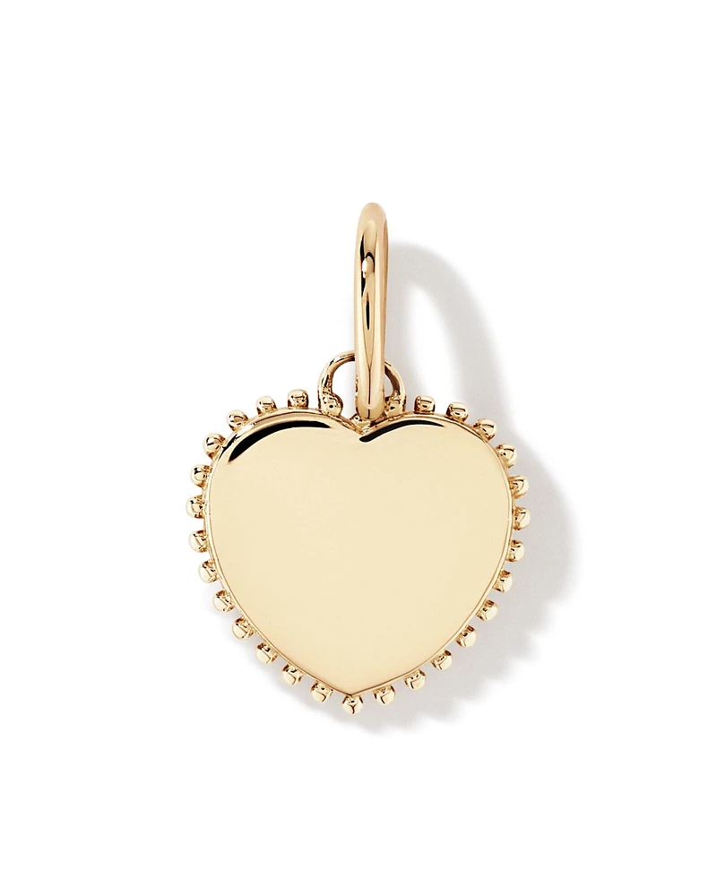 Mother of Pearl Love Heart Pendant in 10kt Yellow Gold