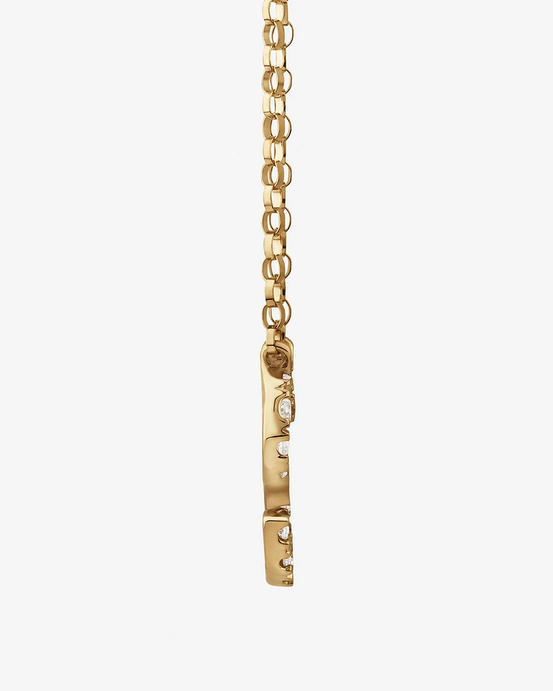 "K" Initial Necklace with 0.10 Carat TW of Diamonds in 10kt Yellow Gold