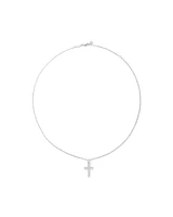 Cubic Zirconia Cross Pendant Necklace in Sterling Silver