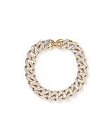 3.30 Carat TW Diamond Set Cuban Link Bracelet in 10kt Yellow and White Gold