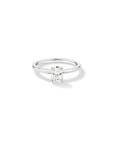 Carat TW Oval Laboratory-Grown Diamond Solitaire Engagement Ring in 14kt White Gold