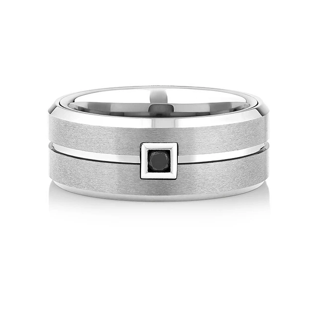 Platinum Michael Hill Black Ring Ring With Black Onyx In Sterling