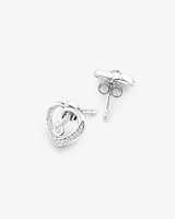 Boucles d'oreilles cœur et infini en argent sterling avec diamants totalisant 0,12 ct