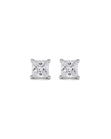 Boucles d'Oreilles Clous en Zircon Cubique Princesse de 7,5 mm en Argent Sterling